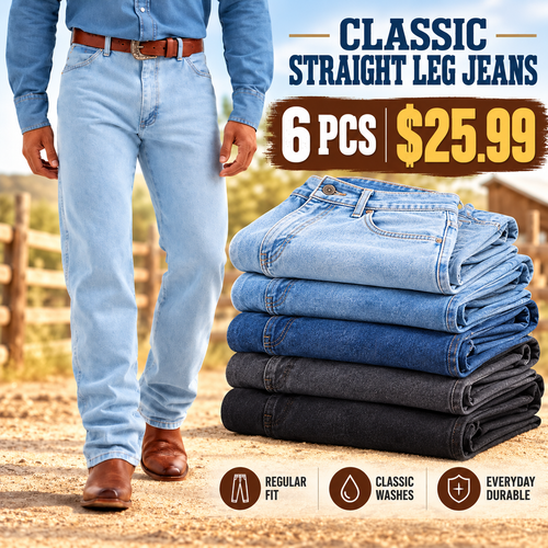 🔥 BESTSELLER | 6PCS $25.99 | Men's Original Fit Western Jeans
