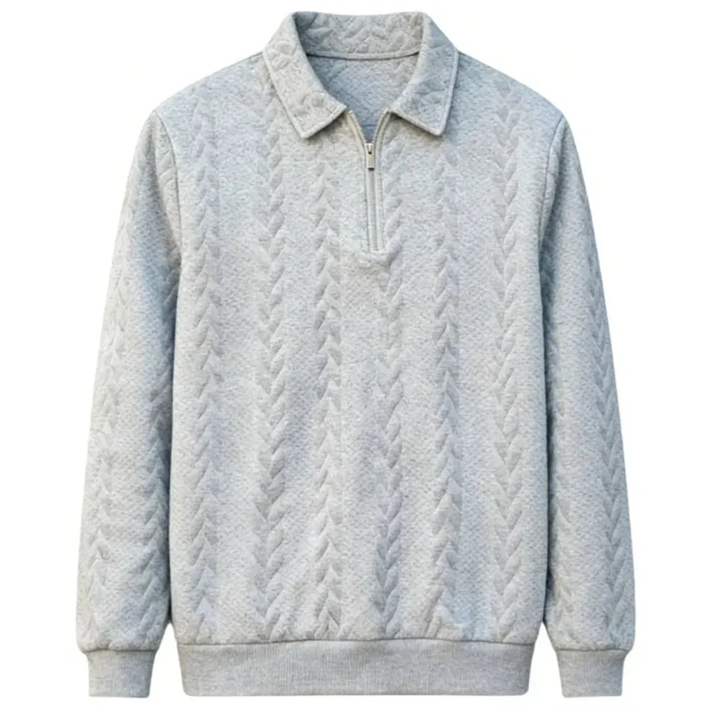 🔥 BESTSELLER | 8PCS $24.99 |Men's Fall Winter Outfits Knitted Polo Neck Long Sleeve Sweatshirt for Daliy Wear