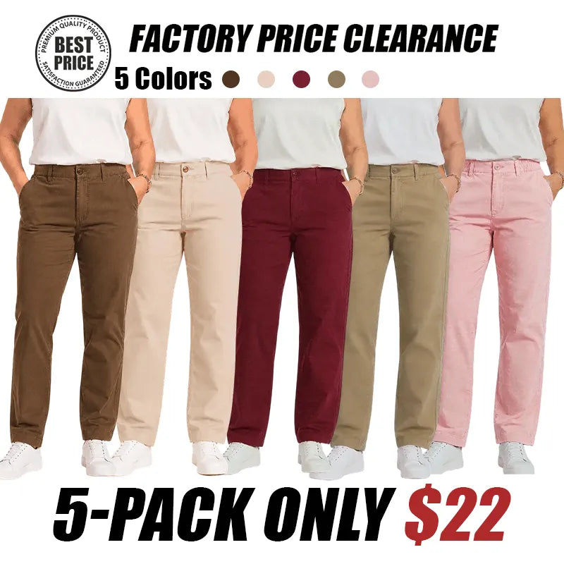 Women Multi-Pocket Stretch Comfort Pants