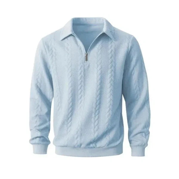 🔥 BESTSELLER | 8PCS $24.99 |Men's Fall Winter Outfits Knitted Polo Neck Long Sleeve Sweatshirt for Daliy Wear