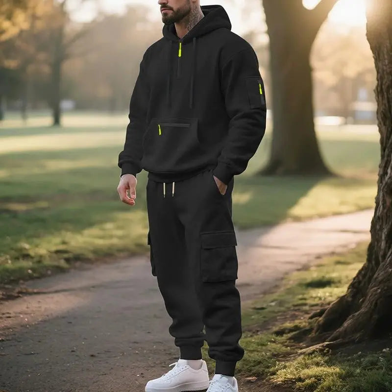 🔥 BESTSELLER | 8PCS $24.95 |Men's  Hoodie & Cargo Pants Tracksuit Set