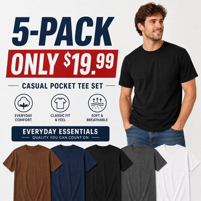 🔥Men's Heavyweight Cotton Pocket T-Shirt