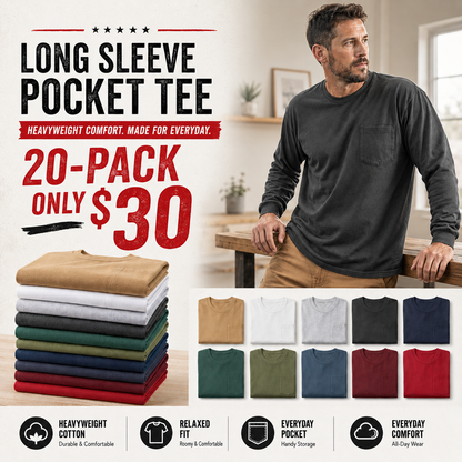 🔥Men's Heavyweight Cotton Pocket T-Shirt