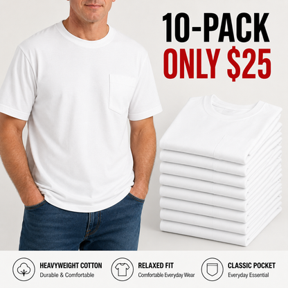🔥Men's Heavyweight Cotton Pocket T-Shirt