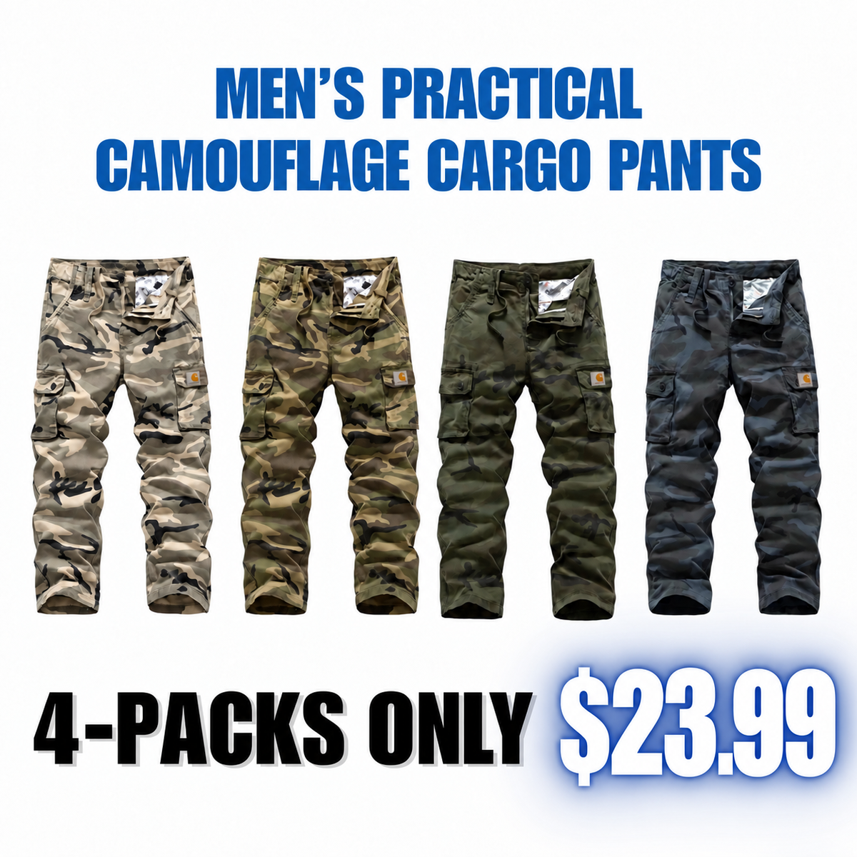 🎃 HALLOWEEN LAST DAY SALE 👻 8-Pack for Only $25.99 | Men's Practical Camo Cargo Pants