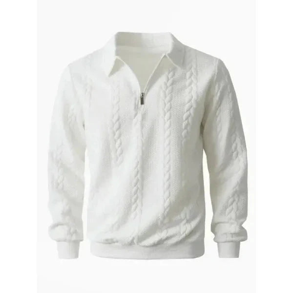 🔥 BESTSELLER | 8PCS $24.99 |Men's Fall Winter Outfits Knitted Polo Neck Long Sleeve Sweatshirt for Daliy Wear