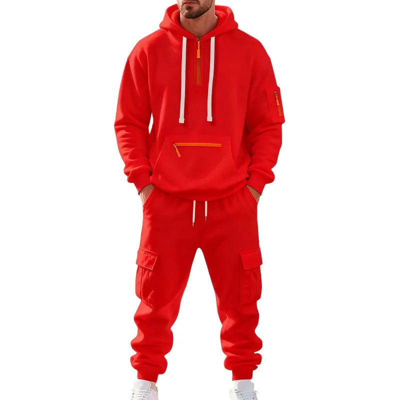🔥 BESTSELLER | 8PCS $24.95 |Men's  Hoodie & Cargo Pants Tracksuit Set