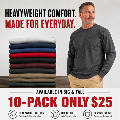 🔥Men's Heavyweight Cotton Pocket T-Shirt